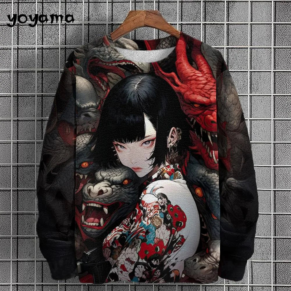 Anime Girl Men's Sweatshirt Autumn Fashion Men Clothing Top Casual Sweatshirts for Men Long Sleeve New in Hoodies Sweatshirts