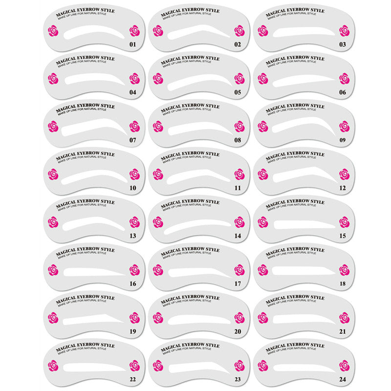24 Styles/set Eye Makeup Stencils Grooming Eyebrow Stencil Kits DIY Eyebrow Templates for Women Make Up Beauty Tools Accessories