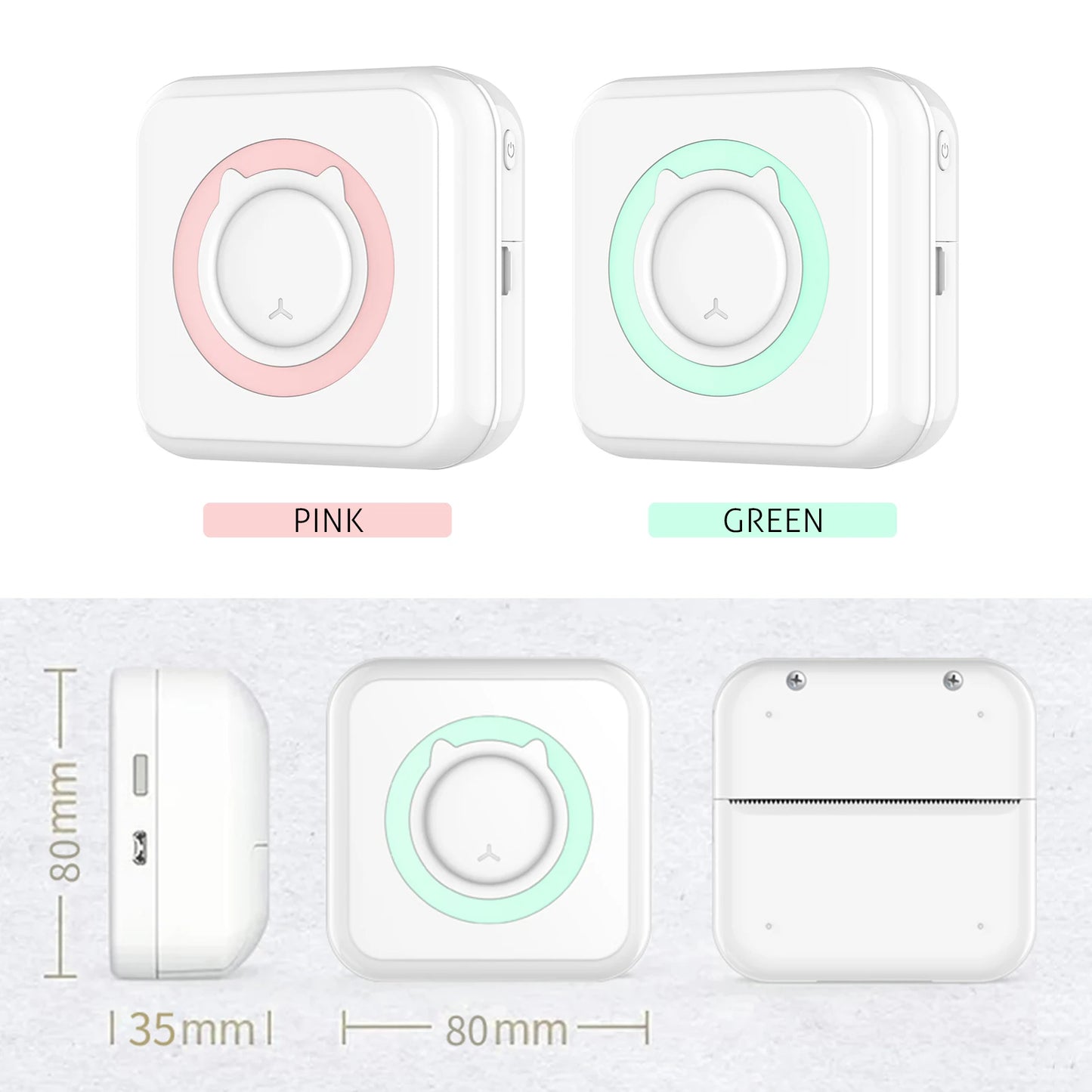 Portable Mini Thermal Printer Wirelessly BT 203dpi Photo Label Memo Wrong Question Printing With USB Cable Imprimante Portable
