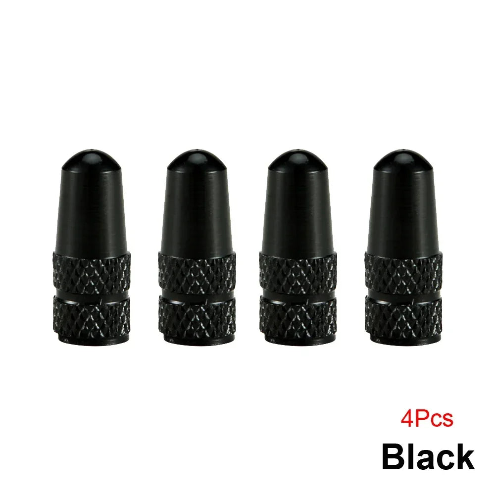 4Pcs Aluminum Alloy Presta Valve Caps for Road MTB Track Racing Bike Tires - French Valve Wheel Tube Tire Wheel Covers