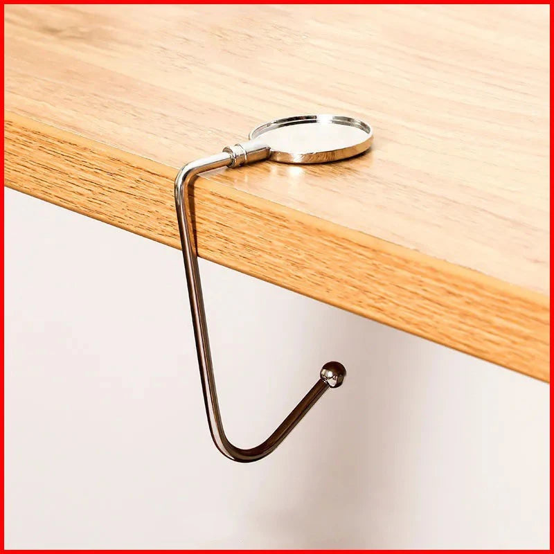 1PCS Portable Folding Bag Hook Hanger Purse Handbag Holders Foldable Table Hook Women Handbag Organizer Office Desk Side hook