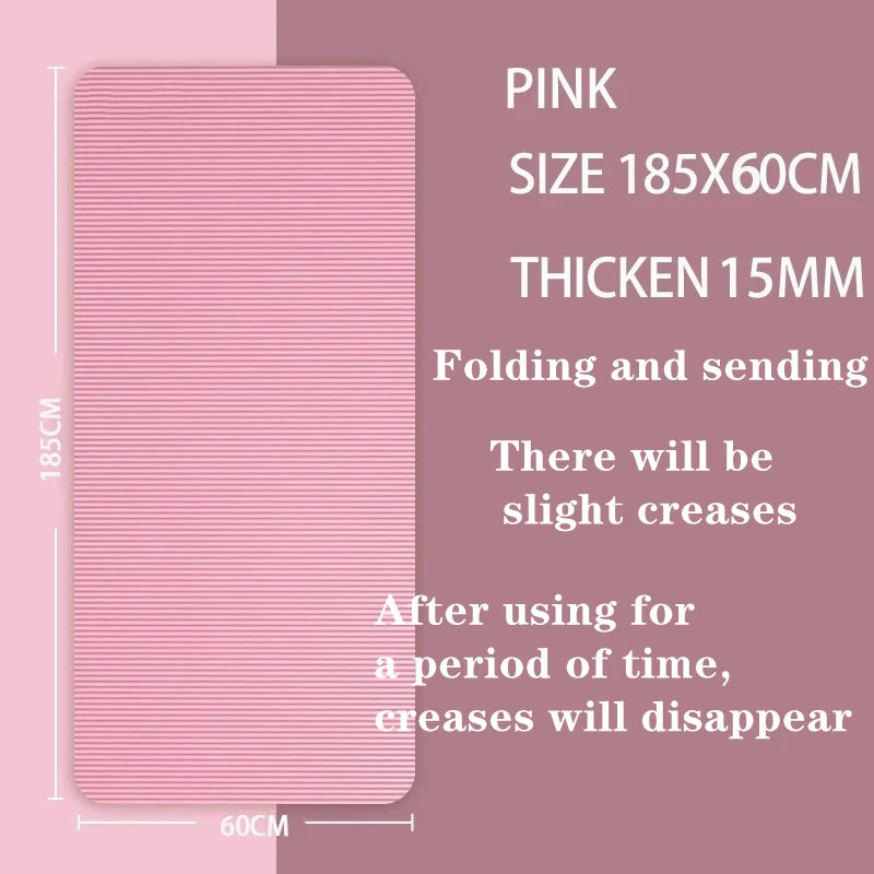 183×60cm 15-20MM Thick Yoga Mat Anti-skid Sports Fitness Mat Comfort Foam Yoga Matt for Exercise Yoga and Pilates Gymnastics Mat