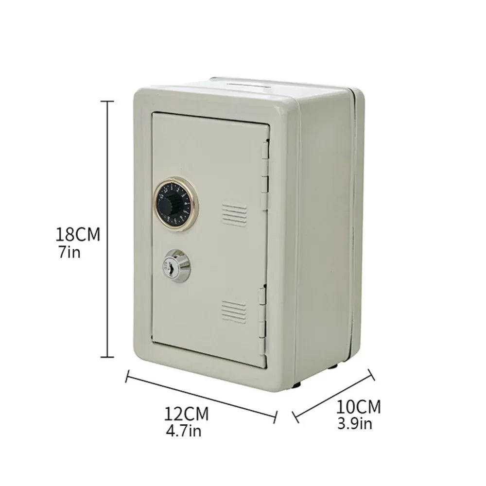 Portable Password Lock Mini Safe Box Anti-Theft Metal Piggy Bank Cabinet Strongbox Valuables Security