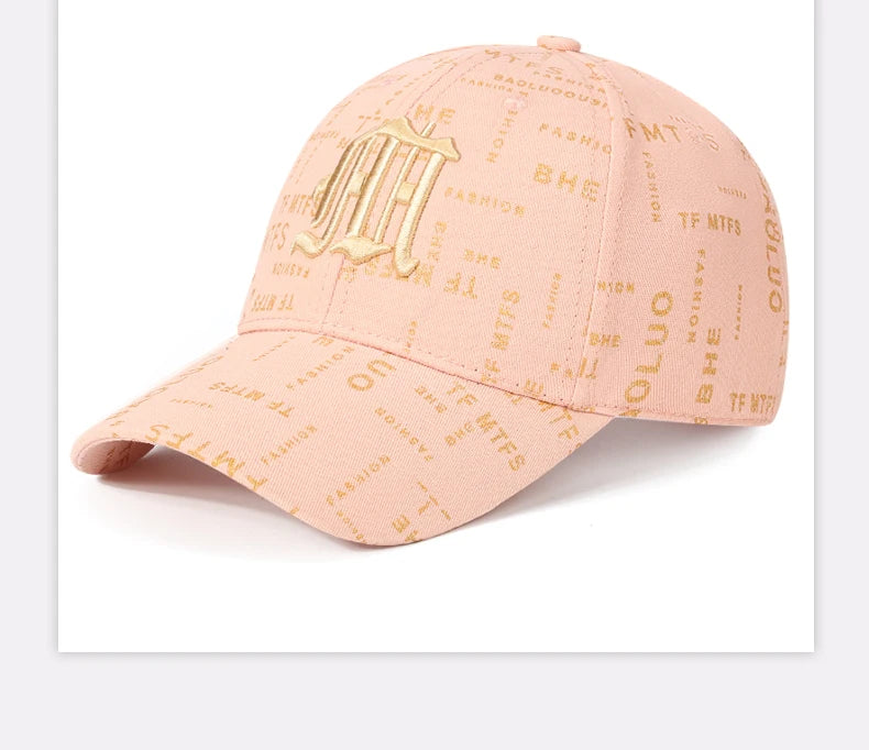 Trending Typography - printed Baseball Cap with Embroidered Logo - A Fashion - forward Headpiece