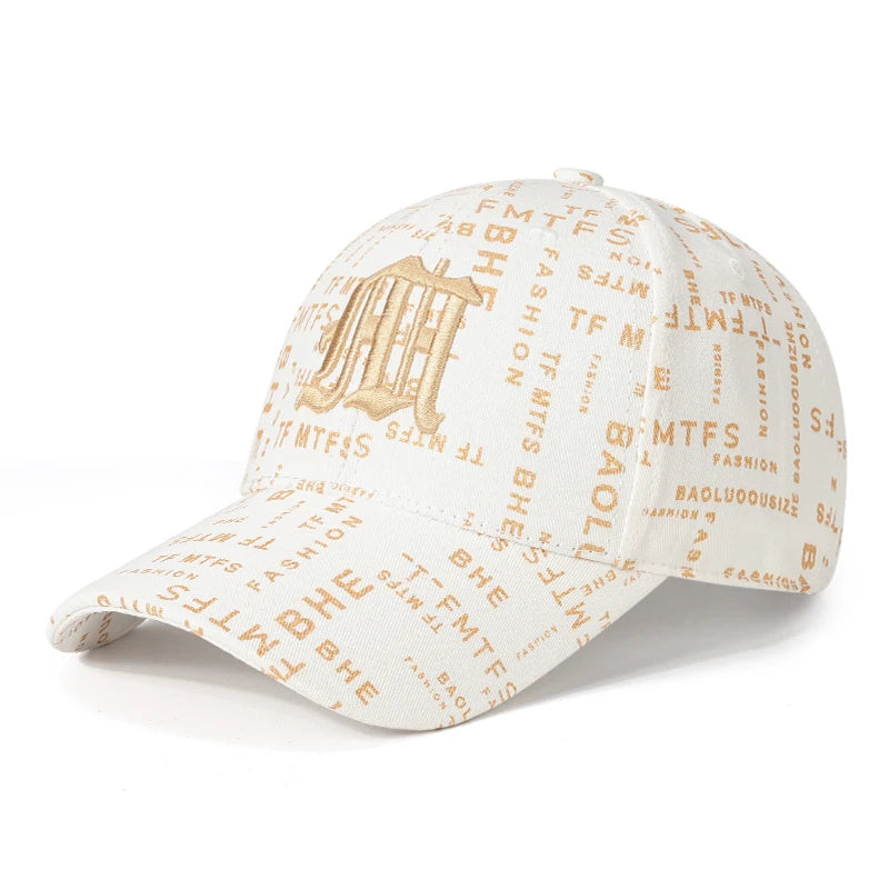 Trending Typography - printed Baseball Cap with Embroidered Logo - A Fashion - forward Headpiece