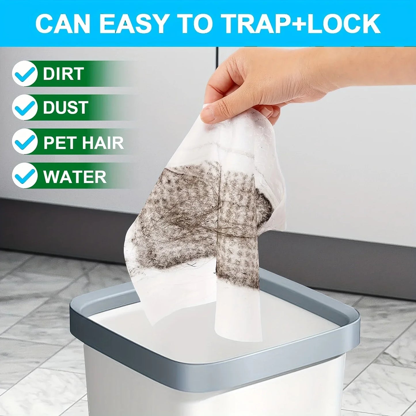 100 Pcs Of Dust Removal Paper Disposable Household Dust Removal Cloth Electrostatic Mop Pad Floor Tile Floor Cleaning Supplies
