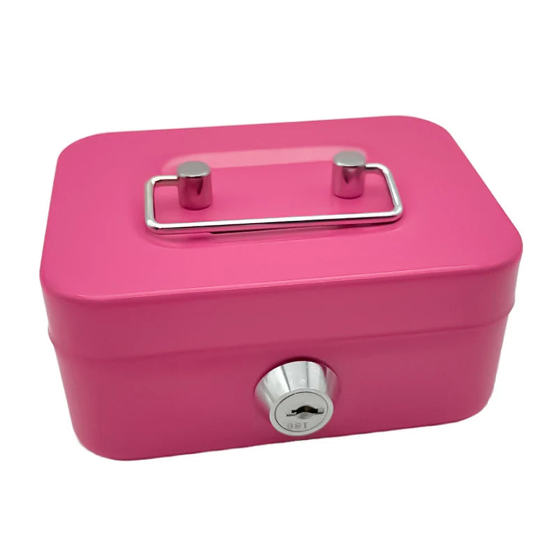 Portable Piggy Box Made Of Metal Small Security Lock Box Sturdy Coin Boxes Money Safe Box Lockable Cash Box With Key For Kids