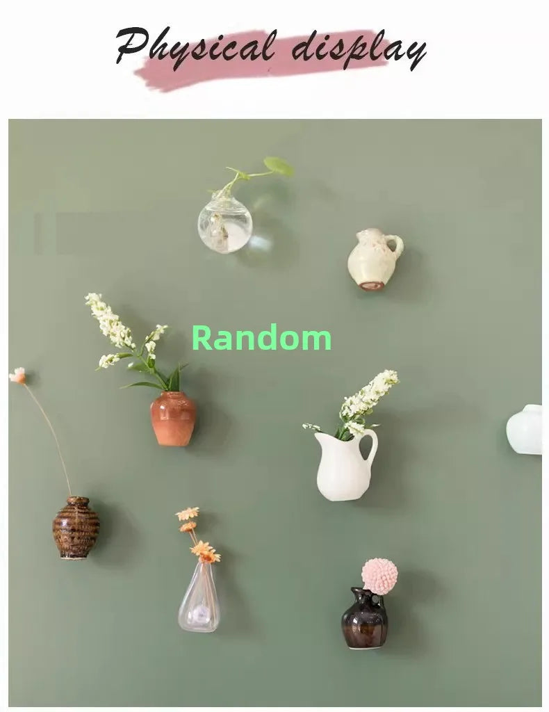 Creative Mini Magnetic Ceramic Flower Vase – DIY Porcelain Insert for Fridge Sticker, Fingertip Decoration &Thoughtful Gift Idea